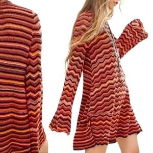 Free People Ziggy Printed Bell Sleeve Dress